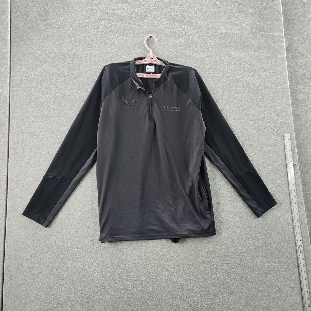 Castore Men‎ Activewear Top L Black Logo Zipper Long Sleeve